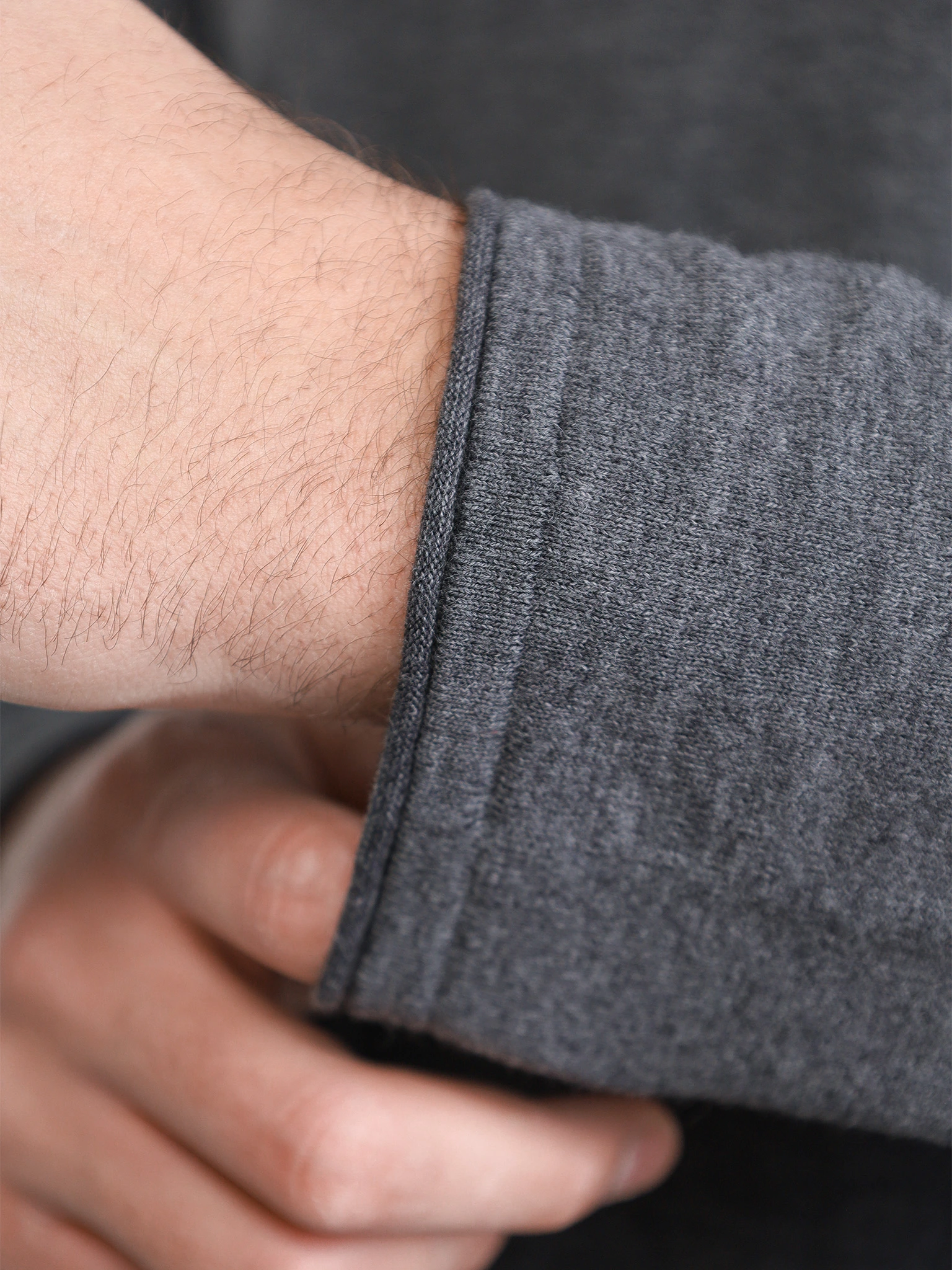 Джемпер серого цвета из смесового хлопка